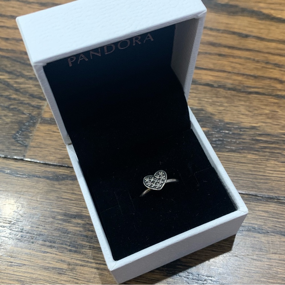 Like New with box Pandora Pave Heart Ring size 50